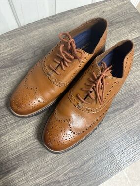 Cole Haan Tan Leather Wingtip Oxfords